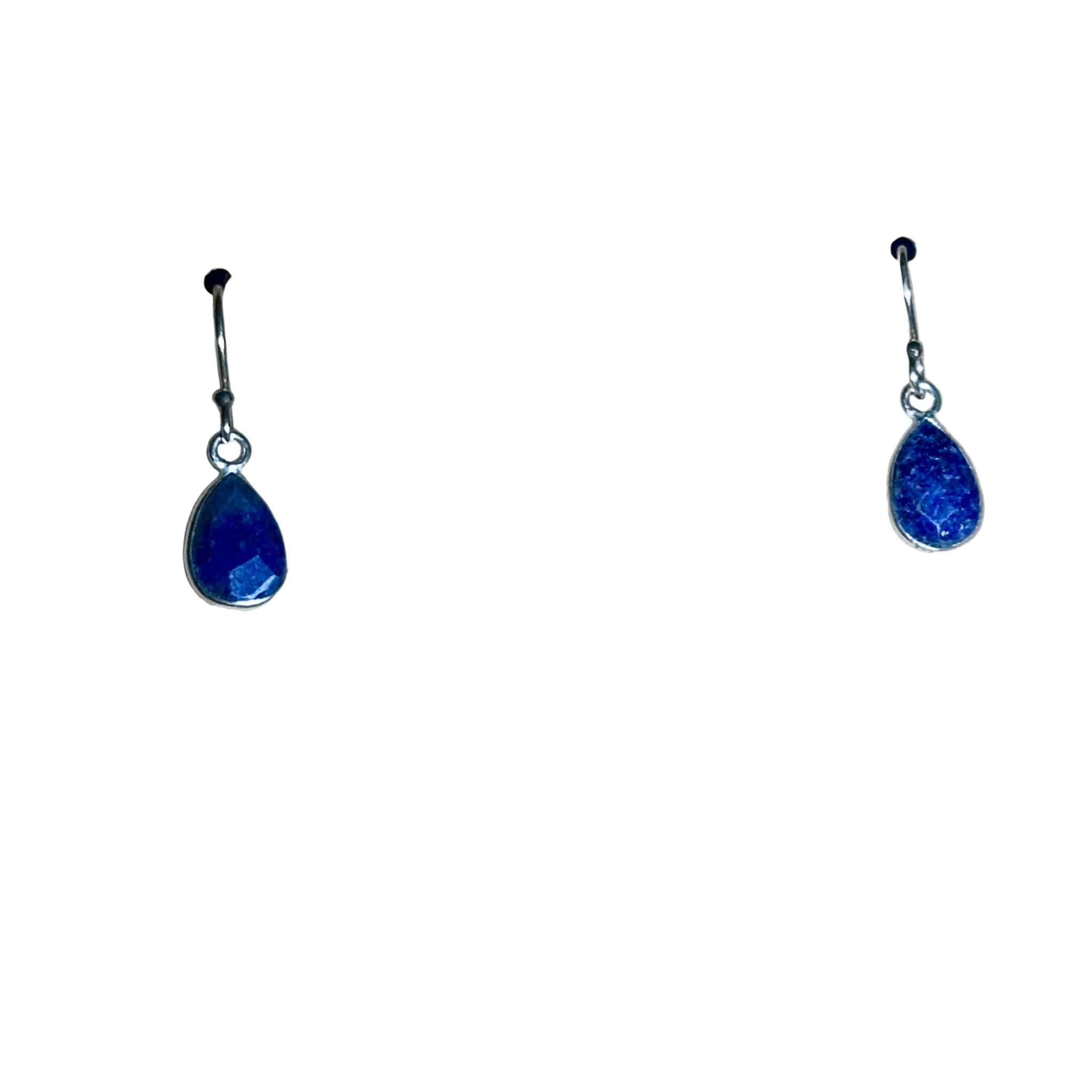 Lapis Drop Bertoni Earrings - Sterling Silver